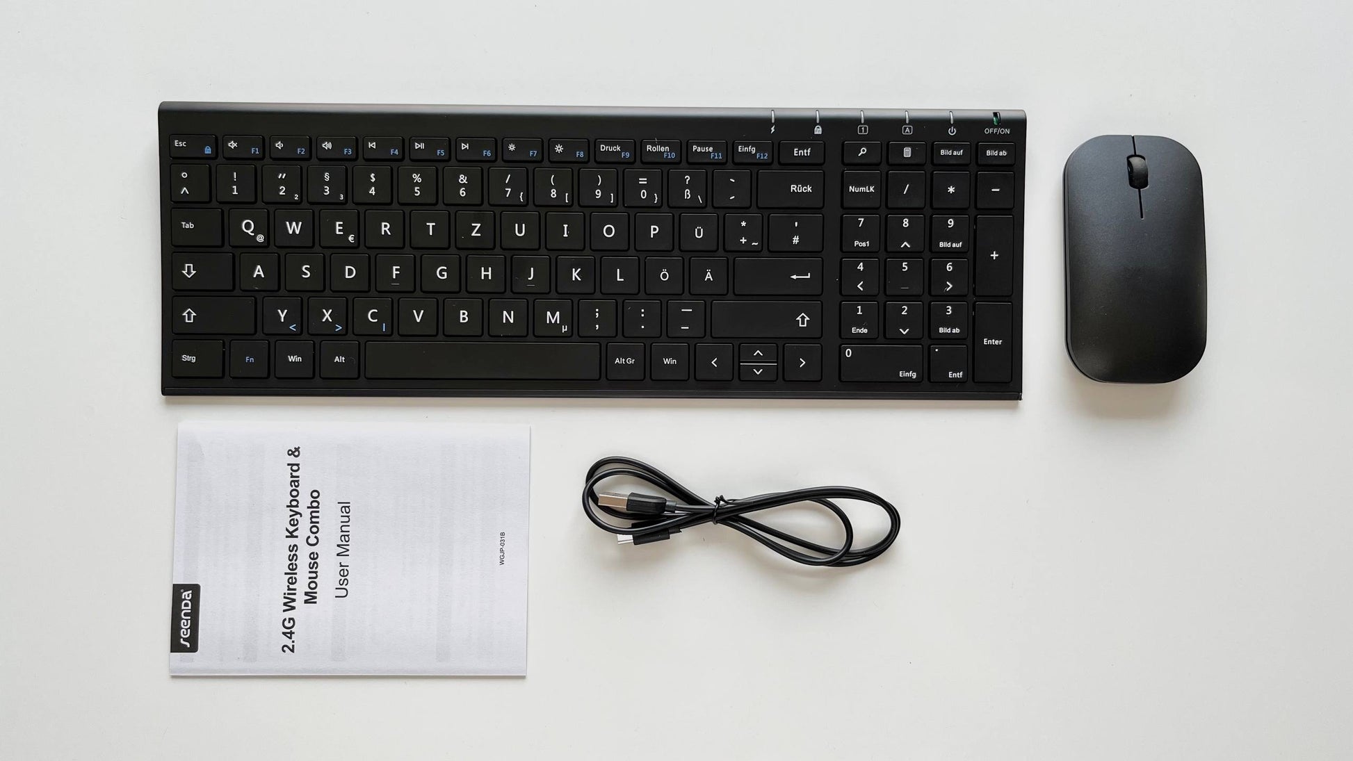 Seenda – Teclado Bluetooth con ratón inalámbrico