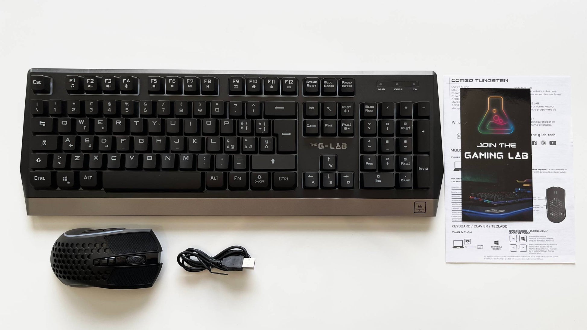 The G-Lab Combo Tungsten – Teclado y ratón inalámbricos